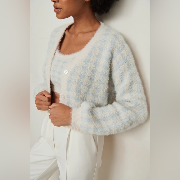 NA-KD Sweaters - Checked Knitted Cardigan